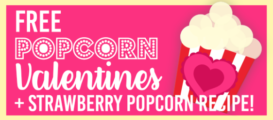 Strawberry Popcorn Mix + FREE Valentine Printable!