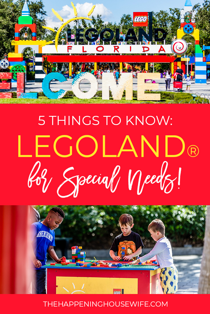 5 Things to Know Before Going to Legoland with your Special Needs kid! #legoland #legolandfl #specialneedslegoland #legospecialneeds #autismlegoland pin