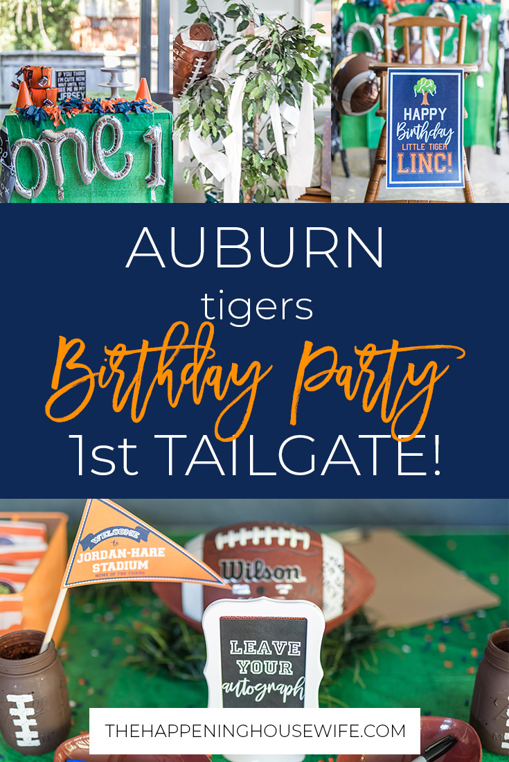 The Cutest Auburn Tailgate Birthday Party! football party theme babys first birthday football party #footballparty #auburntigers #auburntailgate #auburnparty