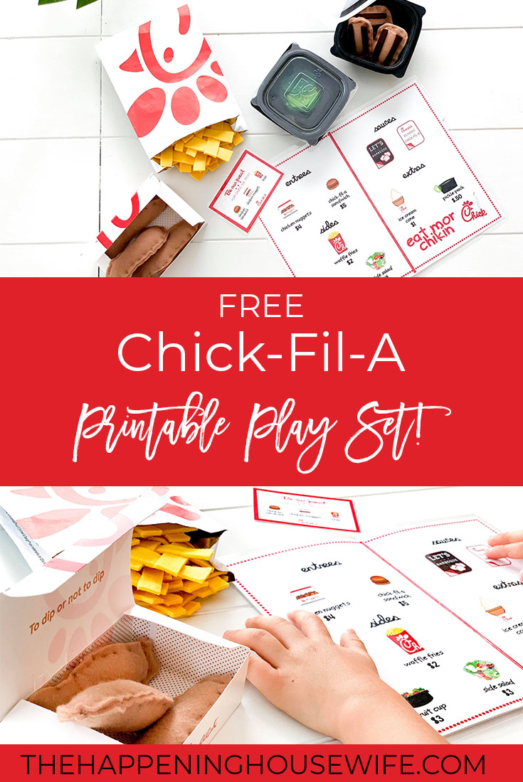 FREE CHICK FIL A PLAY PRINTABLE SET!! Kids Free Dramatic Play Printables!! Homeschooling Printables!!