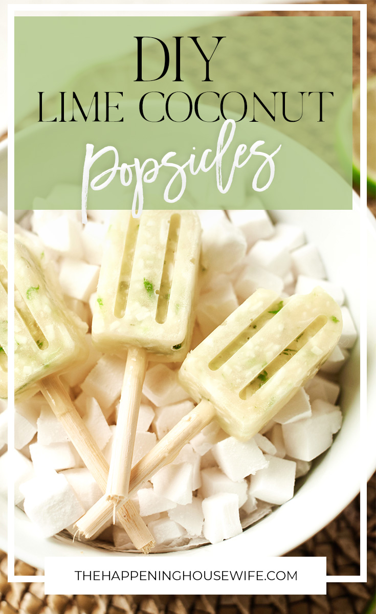 DIY Lime Coconut Popsicle recipe!! SUPER easy and only 3 ingredients!!